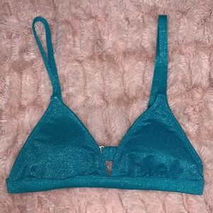 Xhilaration Teal Shimmer Bikini Top
